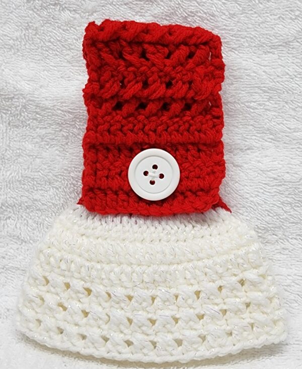 Red and White Cross Stitch Towel Topper